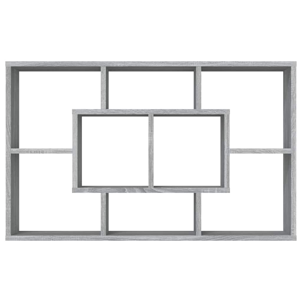 vidaXL Wall Shelf Grey Sonoma 85x16x52,5 cm Engineered Wood
