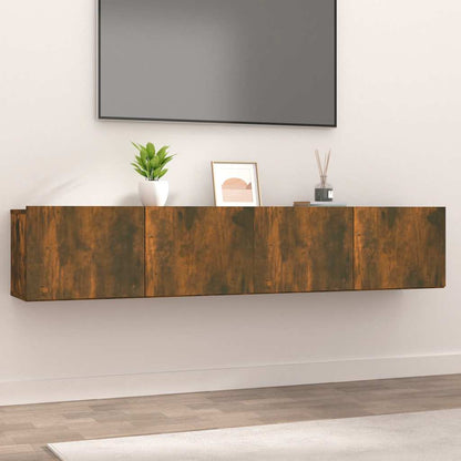 vidaXL 2 Piece TV Cabinet Set Smoked Oak 80x30x30 cm Engineered Wood