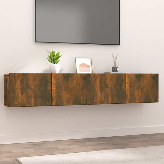 vidaXL 2 Piece TV Cabinet Set Smoked Oak 80x30x30 cm Engineered Wood