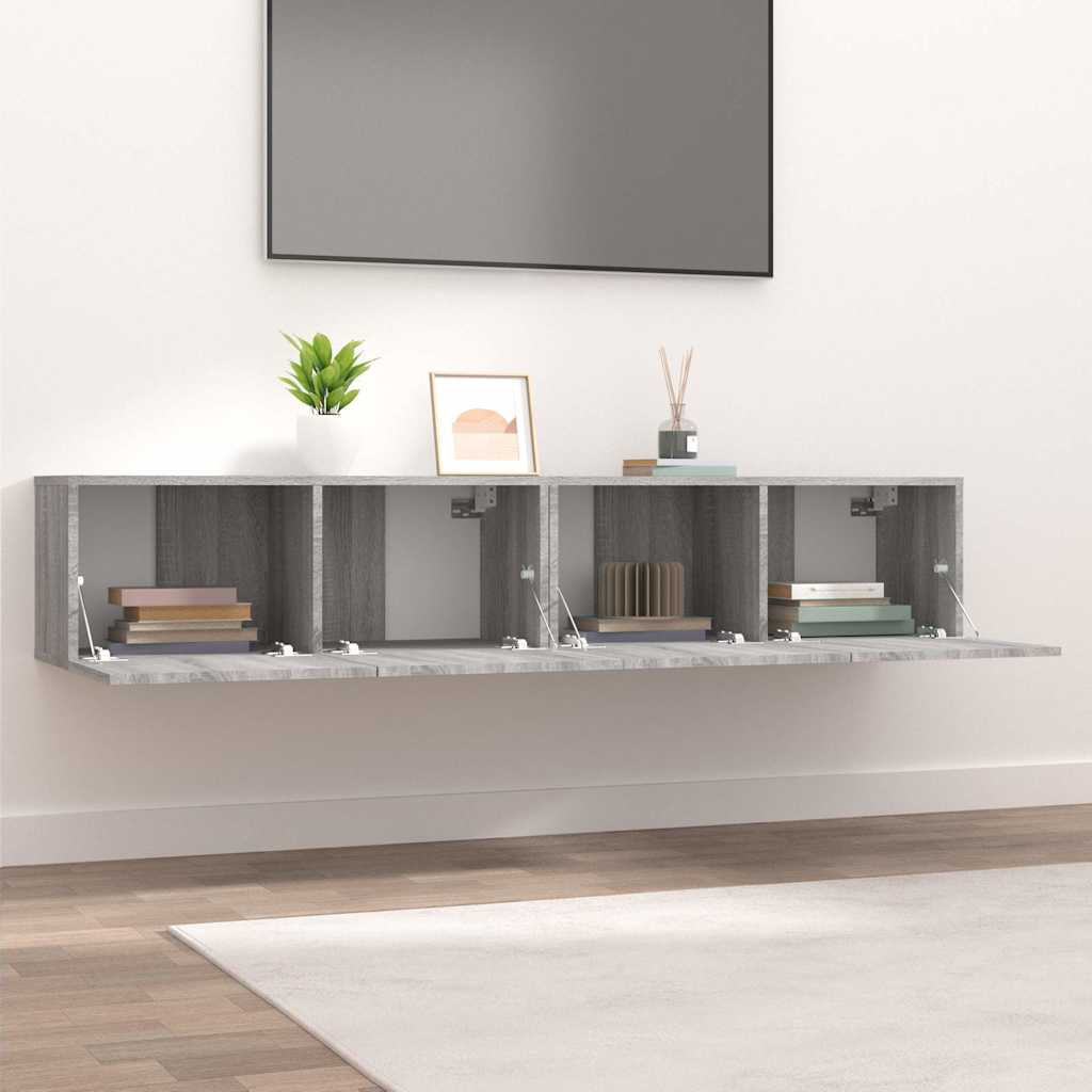 vidaXL 2 Piece TV Cabinet Set Grey Sonoma 80x30x30 cm Engineered Wood