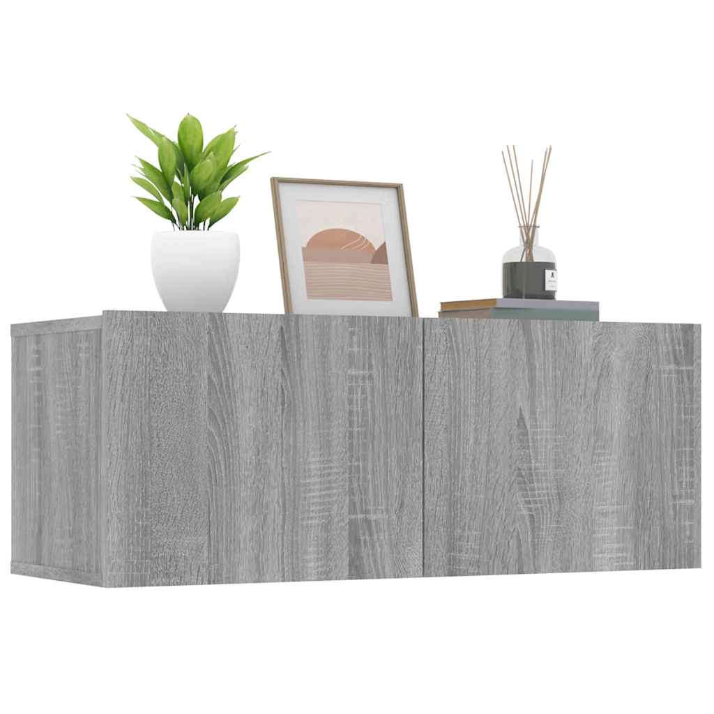 vidaXL 2 Piece TV Cabinet Set Grey Sonoma 80x30x30 cm Engineered Wood