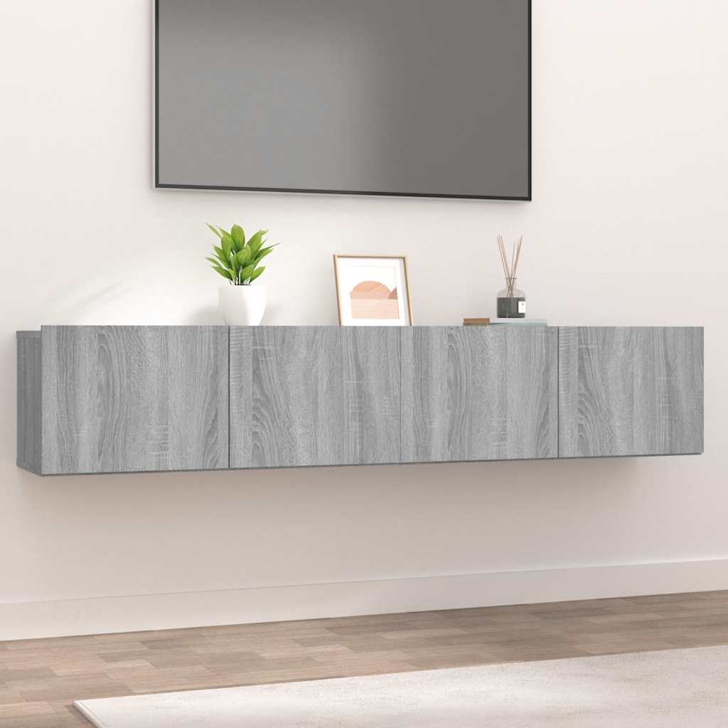 vidaXL 2 Piece TV Cabinet Set Grey Sonoma 80x30x30 cm Engineered Wood