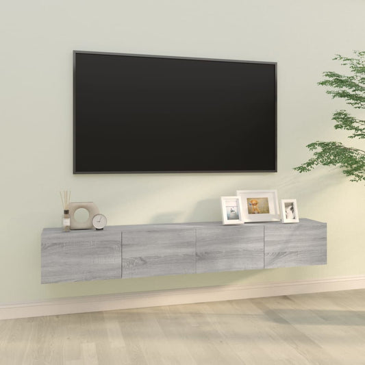 vidaXL 2 Piece Wall-mounted TV Cabinet Set Grey Sonoma 100x30x30 cm Engineered Wood