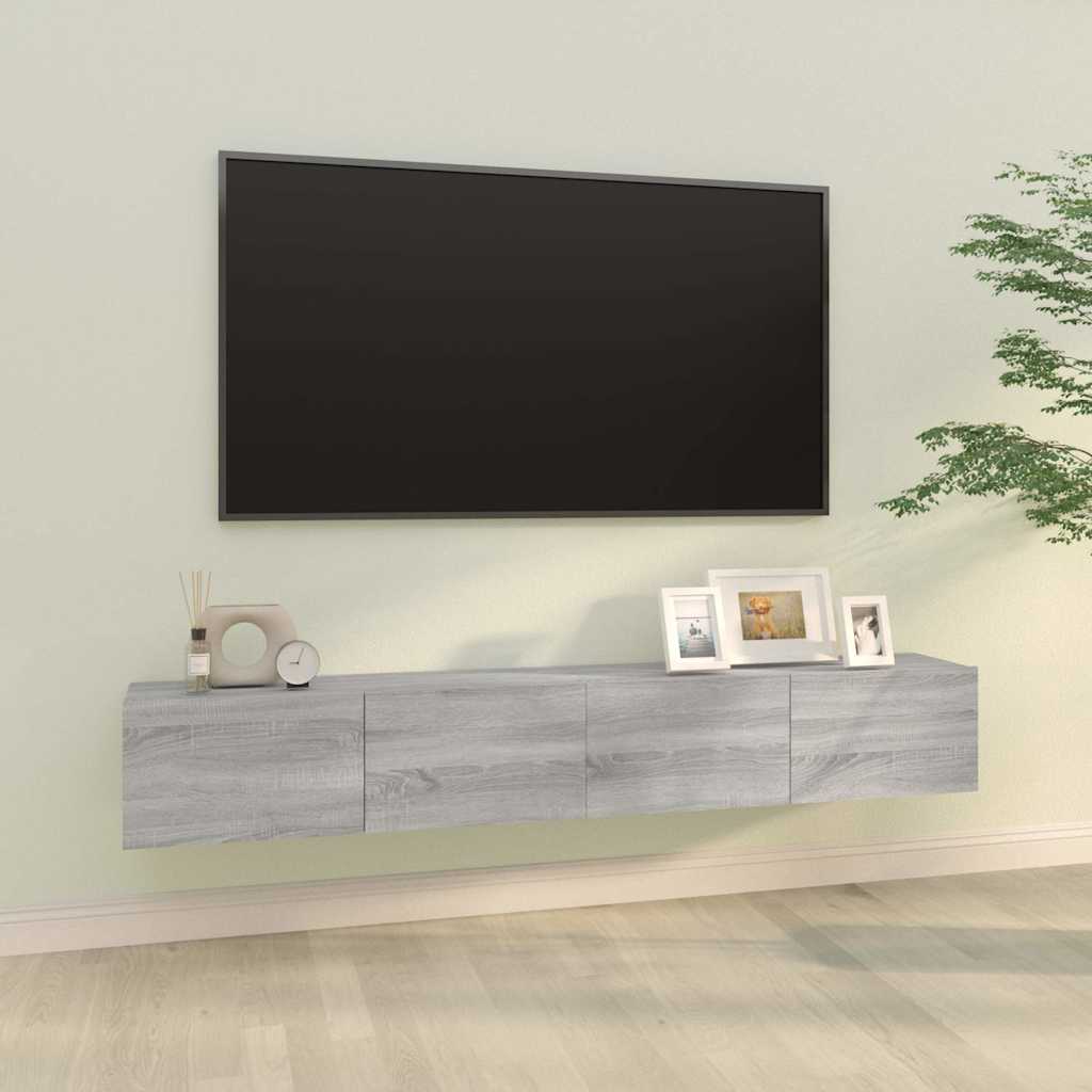 vidaXL 2 Piece Wall-mounted TV Cabinet Set Grey Sonoma 100x30x30 cm Engineered Wood