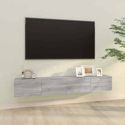 vidaXL 2 Piece Wall-mounted TV Cabinet Set Grey Sonoma 100x30x30 cm Engineered Wood