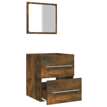 vidaXL Bathroom Cabinet with Mirror Smoked Oak 41x38.5x48 cm