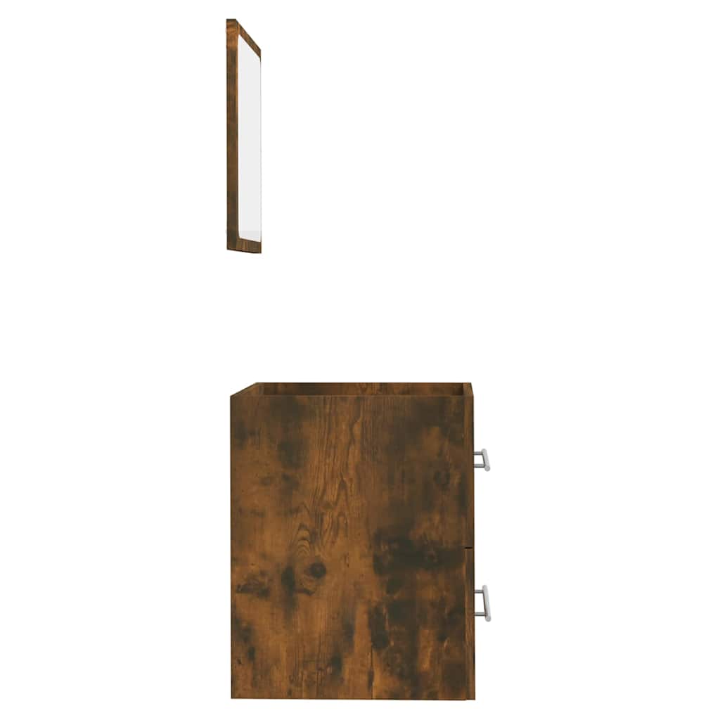 vidaXL Bathroom Cabinet with Mirror Smoked Oak 41x38.5x48 cm