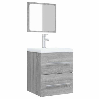vidaXL Bathroom Cabinet with Mirror Grey Sonoma 41x38.5x48 cm Engineered Wood