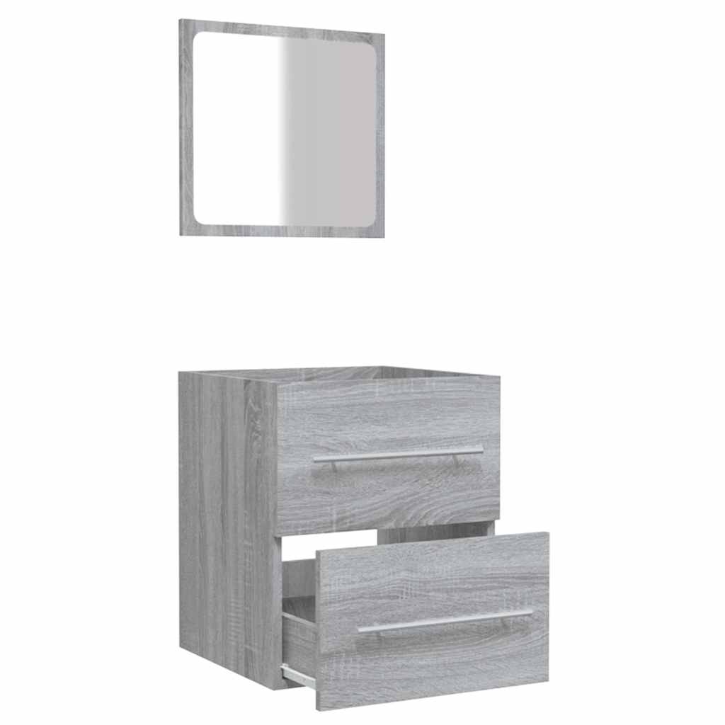 vidaXL Bathroom Cabinet with Mirror Grey Sonoma 41x38.5x48 cm