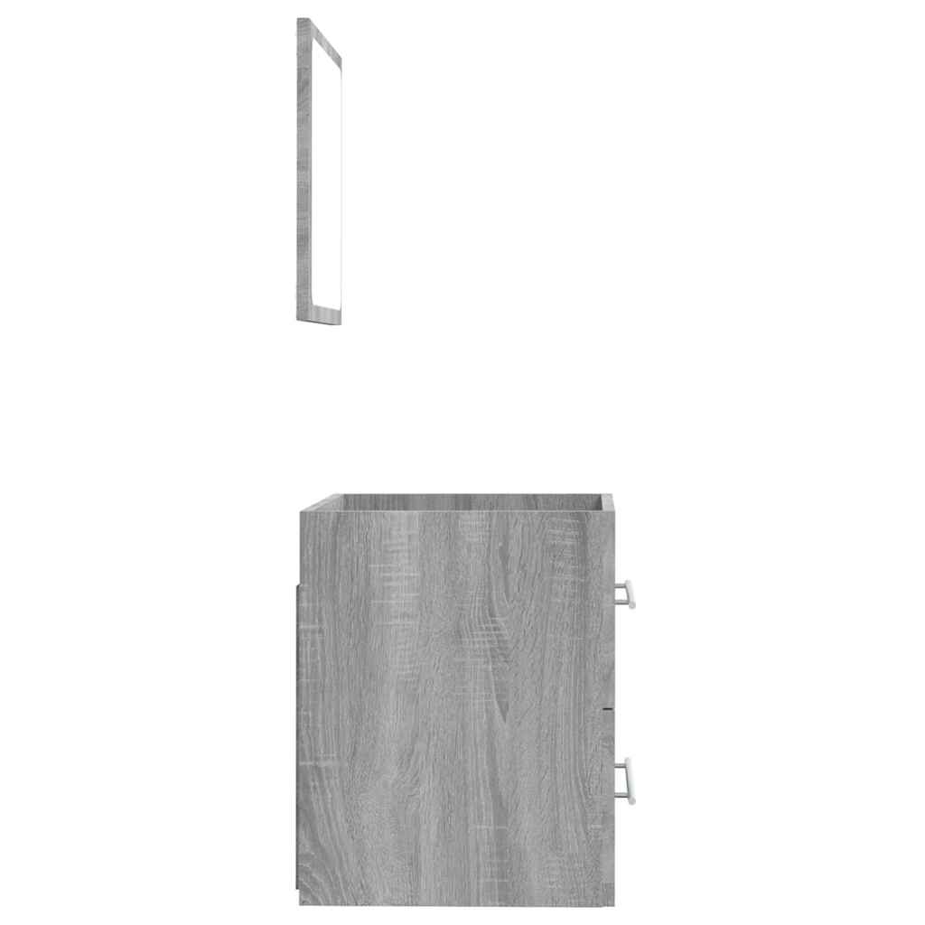 vidaXL Bathroom Cabinet with Mirror Grey Sonoma 41x38.5x48 cm Engineered Wood