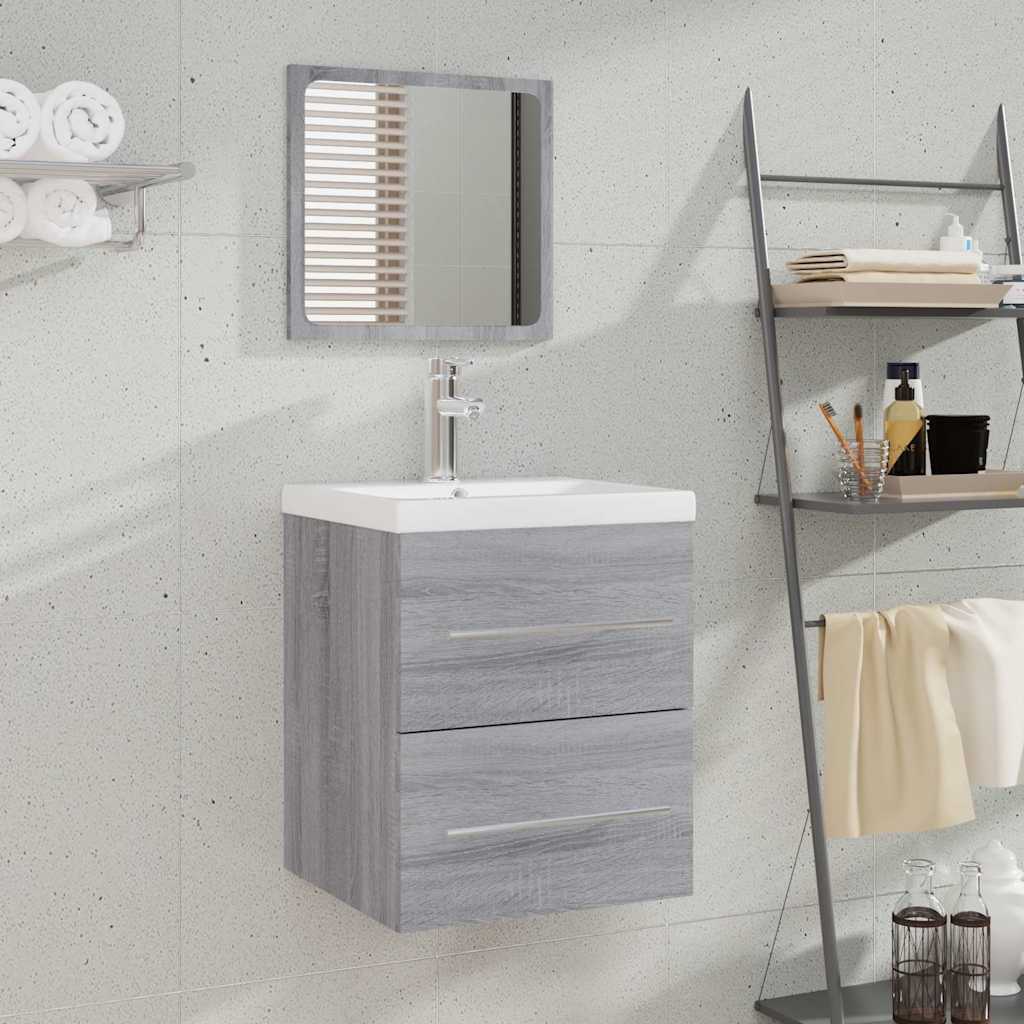 vidaXL Bathroom Cabinet with Mirror Grey Sonoma 41x38.5x48 cm