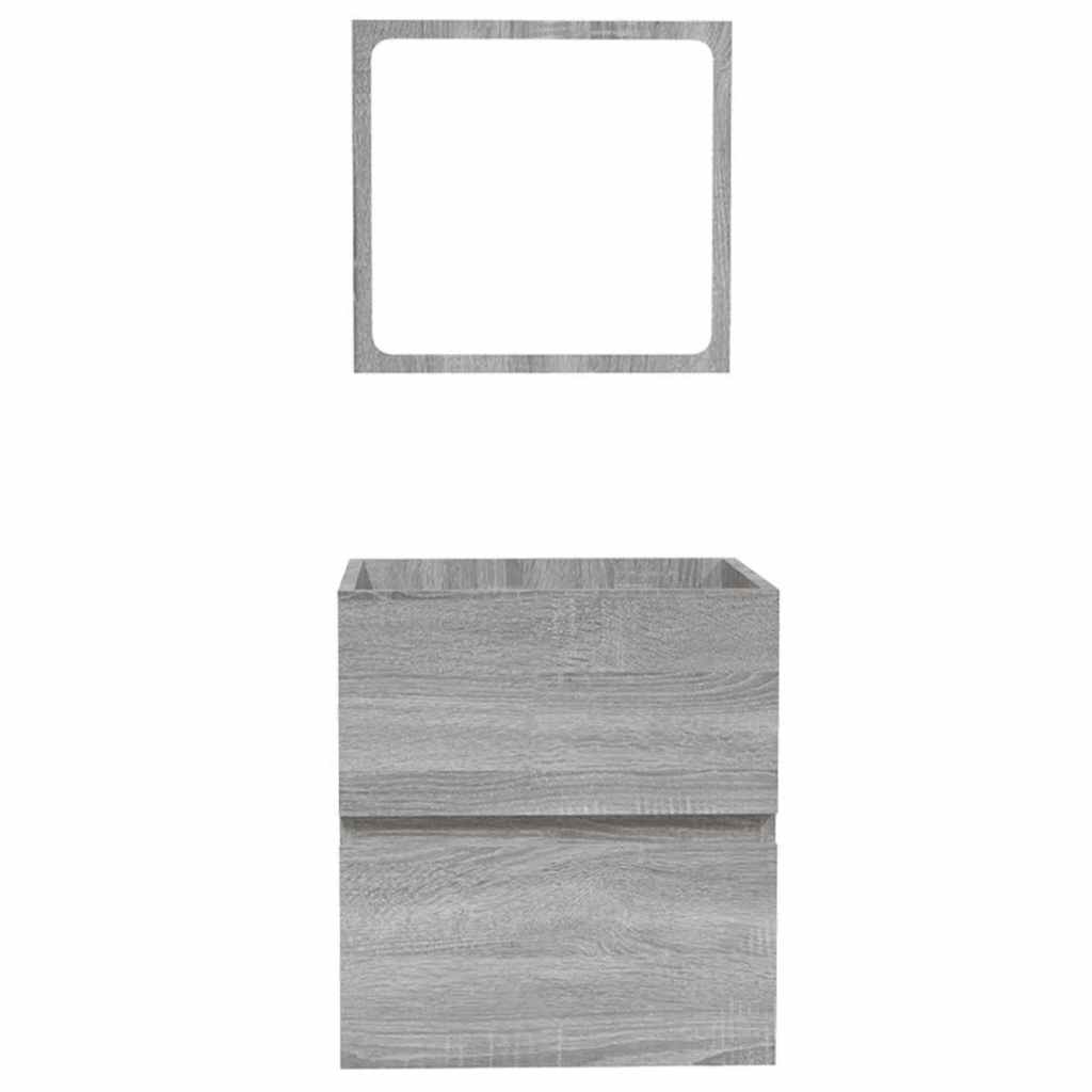 vidaXL Bathroom Cabinet with Mirror Grey Sonoma Engineered Wood