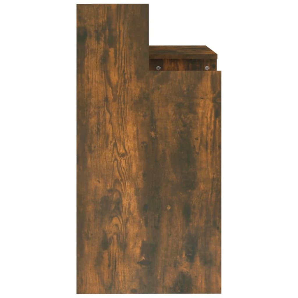 vidaXL Desk with LED Lights Smoked Oak 97x45x90 cm Engineered Wood