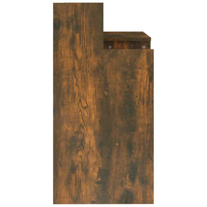 vidaXL Desk with LED Lights Smoked Oak 97x45x90 cm Engineered Wood