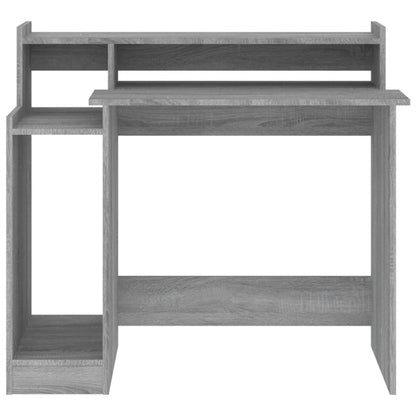 vidaXL Desk with LED Lights Grey Sonoma 97x45x90 cm Engineered Wood