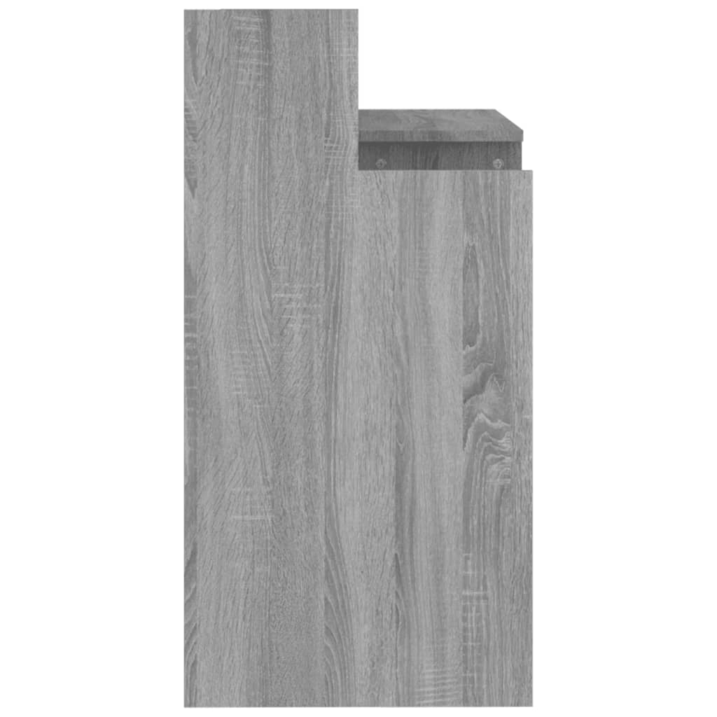 vidaXL Desk with LED Lights Grey Sonoma 97x45x90 cm Engineered Wood