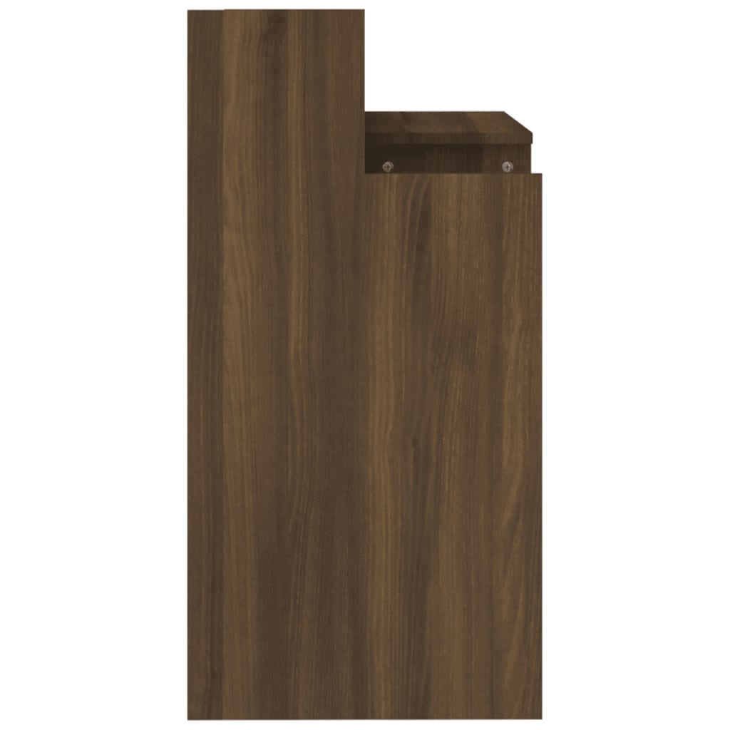 vidaXL Desk with LED Lights Brown Oak 97x45x90 cm Engineered Wood