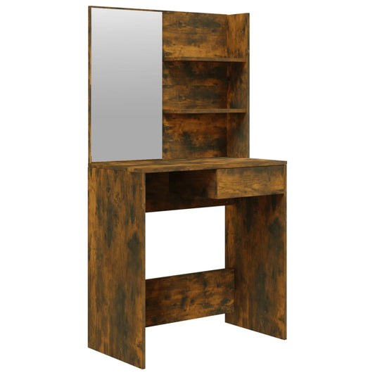vidaXL Dressing Table with Mirror Smoked Oak 74.5x40x141 cm