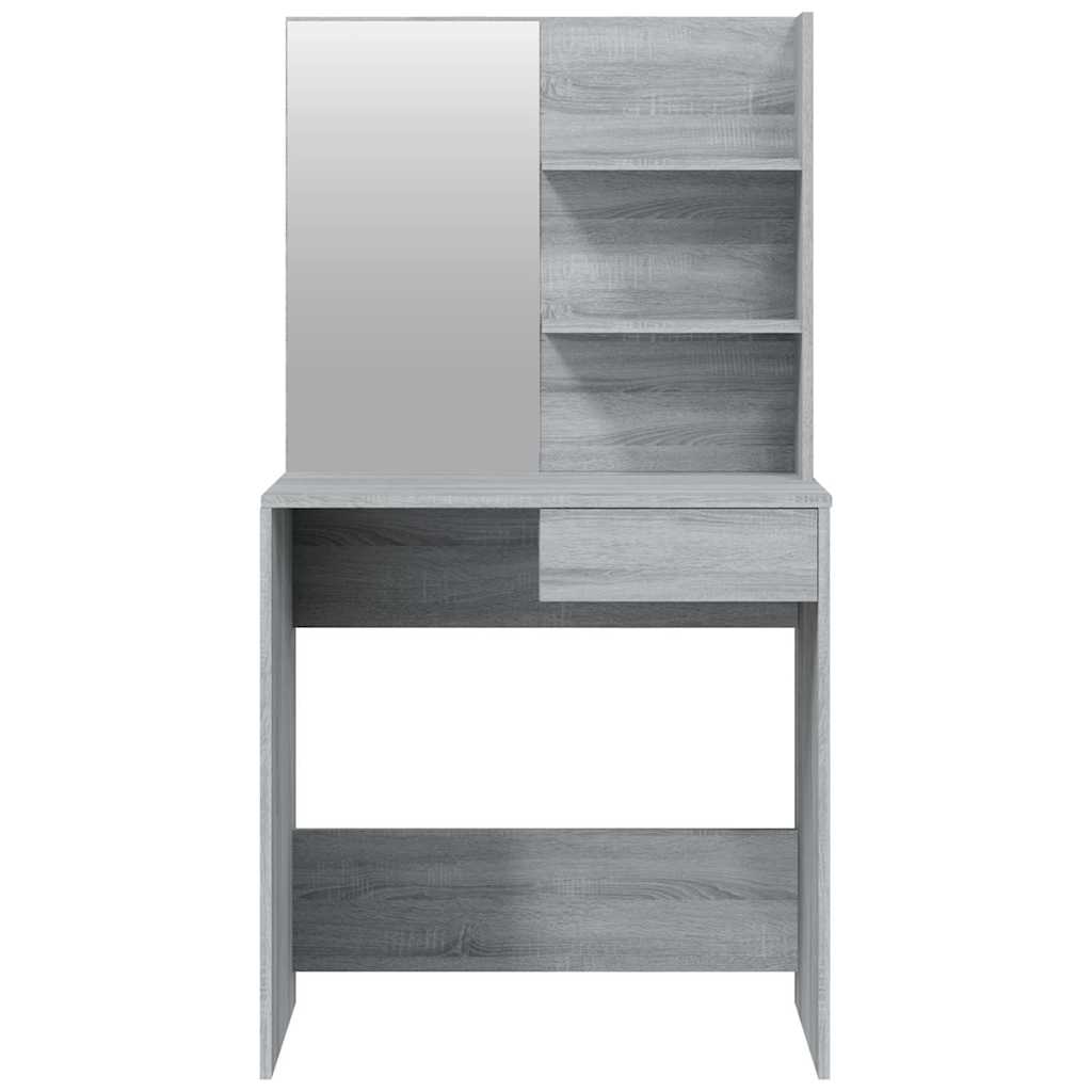 vidaXL Dressing Table with Mirror Grey Sonoma 74,5x40x141 cm