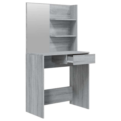 vidaXL Dressing Table with Mirror Grey Sonoma 74,5x40x141 cm