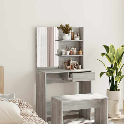 vidaXL Dressing Table with Mirror Grey Sonoma 74,5x40x141 cm