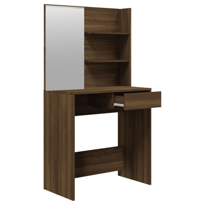 vidaXL Dressing Table with Mirror Brown Oak 74.5x40x141 cm