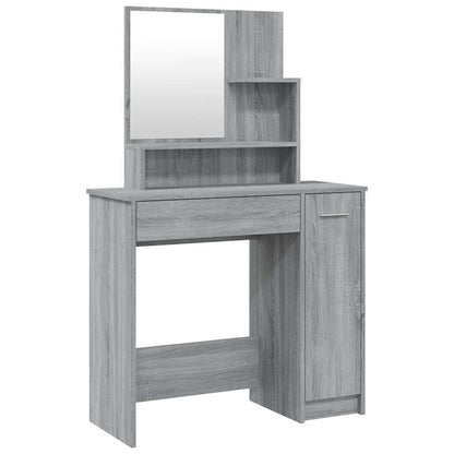 vidaXL Dressing Table with Mirror Grey Sonoma 86,5x35x136 cm
