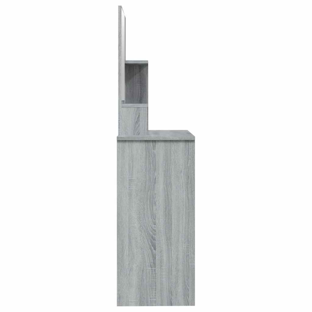 vidaXL Dressing Table with Mirror Grey Sonoma 86,5x35x136 cm