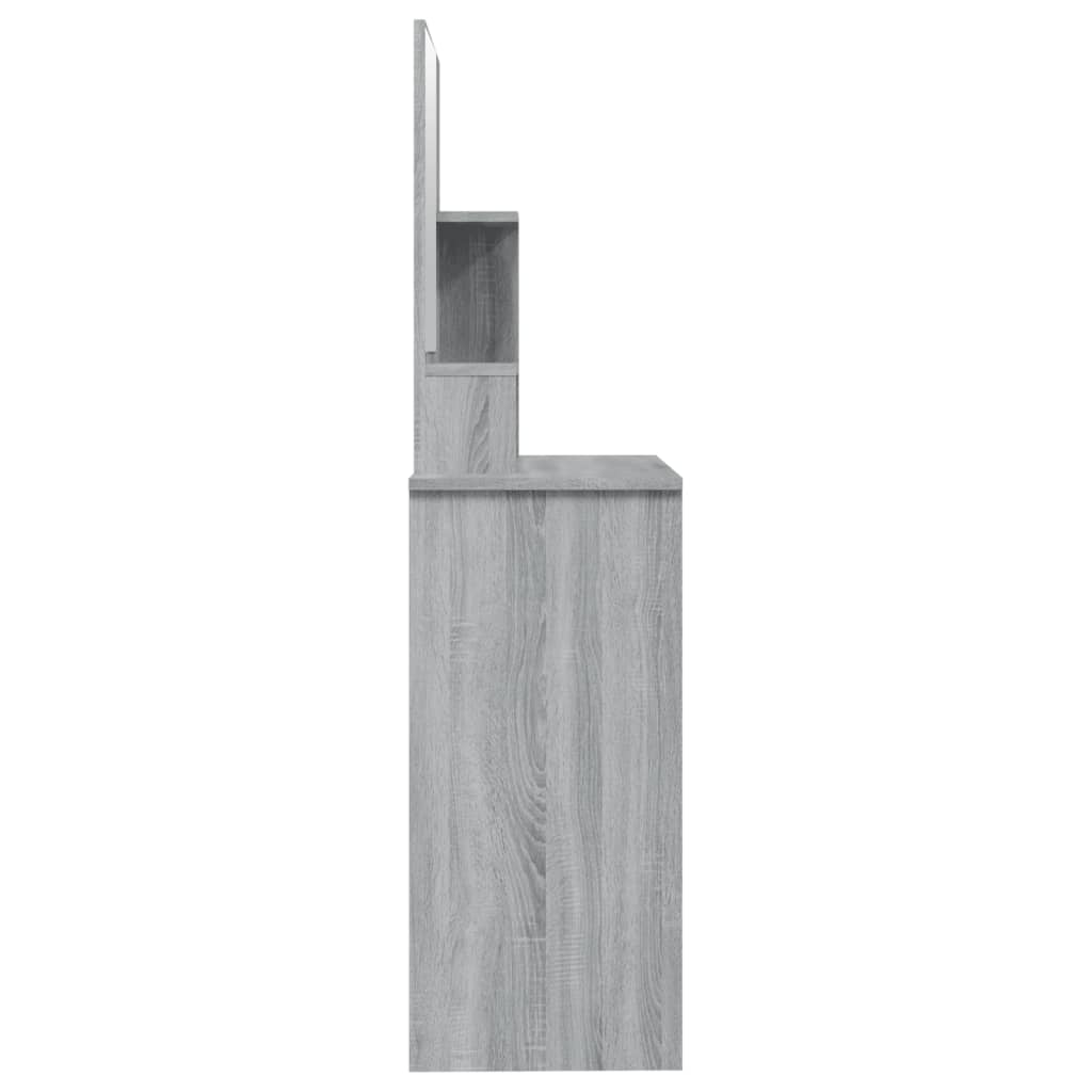 vidaXL Dressing Table with Mirror Grey Sonoma 86.5x35x136 cm