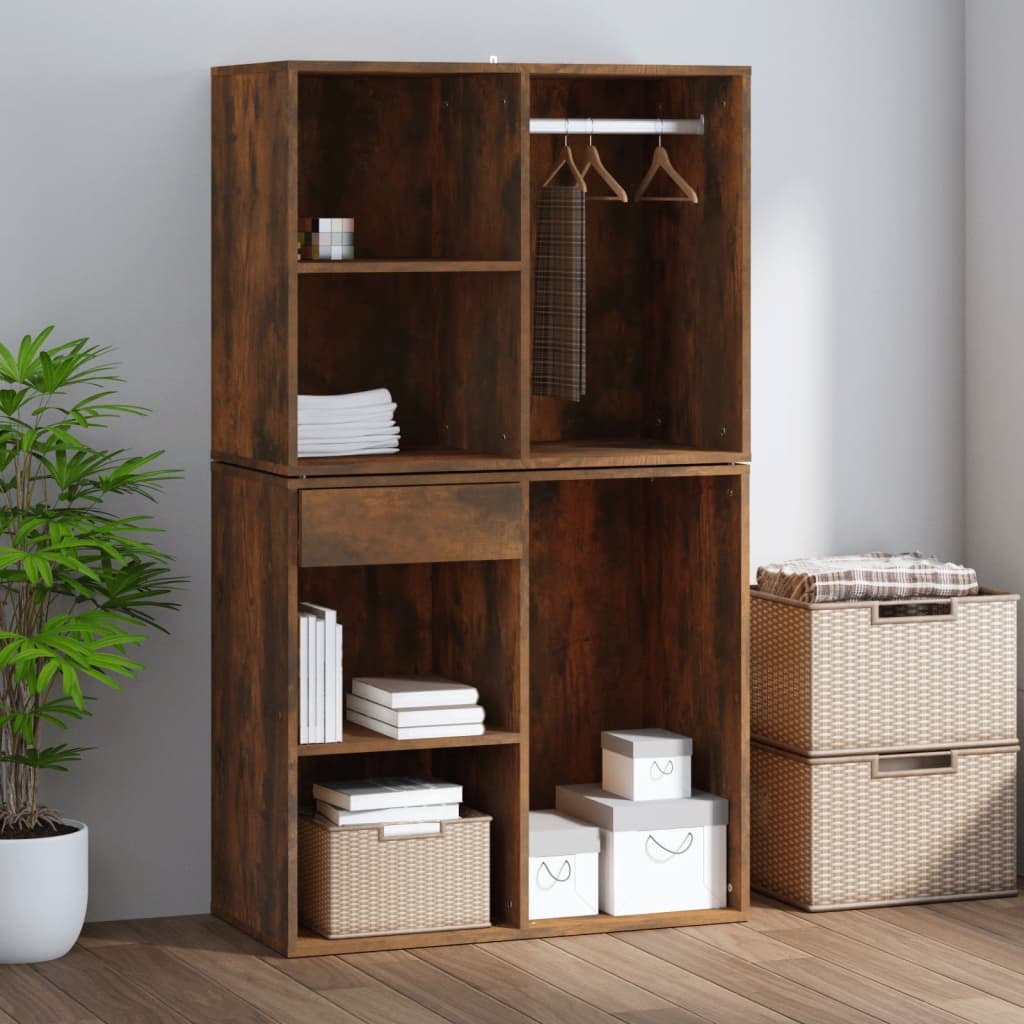 vidaXL Dressing Cabinet Smoked Oak 80x40x65 cm Engineered Wood