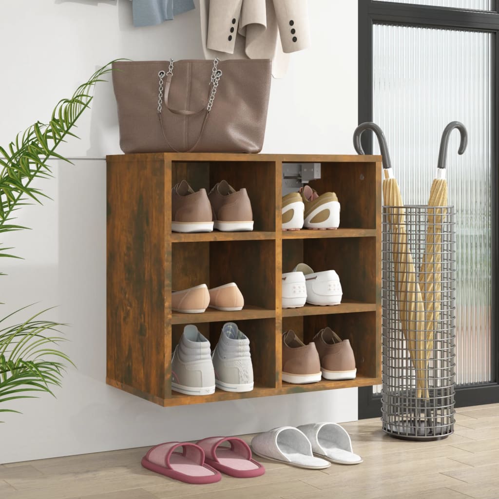 vidaXL Shoe Cabinet Smoked Oak 52,5x30x50 cm
