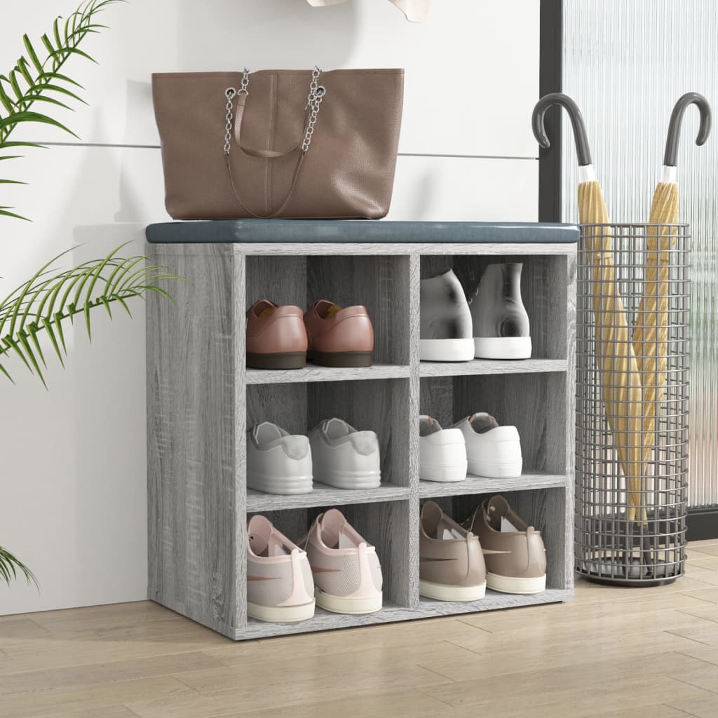 vidaXL Shoe Cabinet Grey Sonoma 52,5x30x50 cm