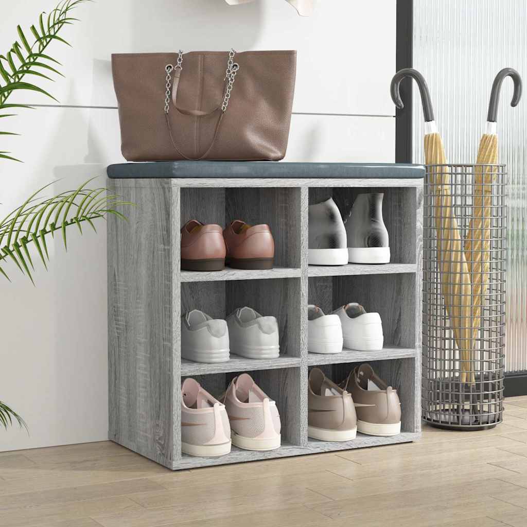 vidaXL Shoe Cabinet Grey Sonoma 52,5x30x50 cm