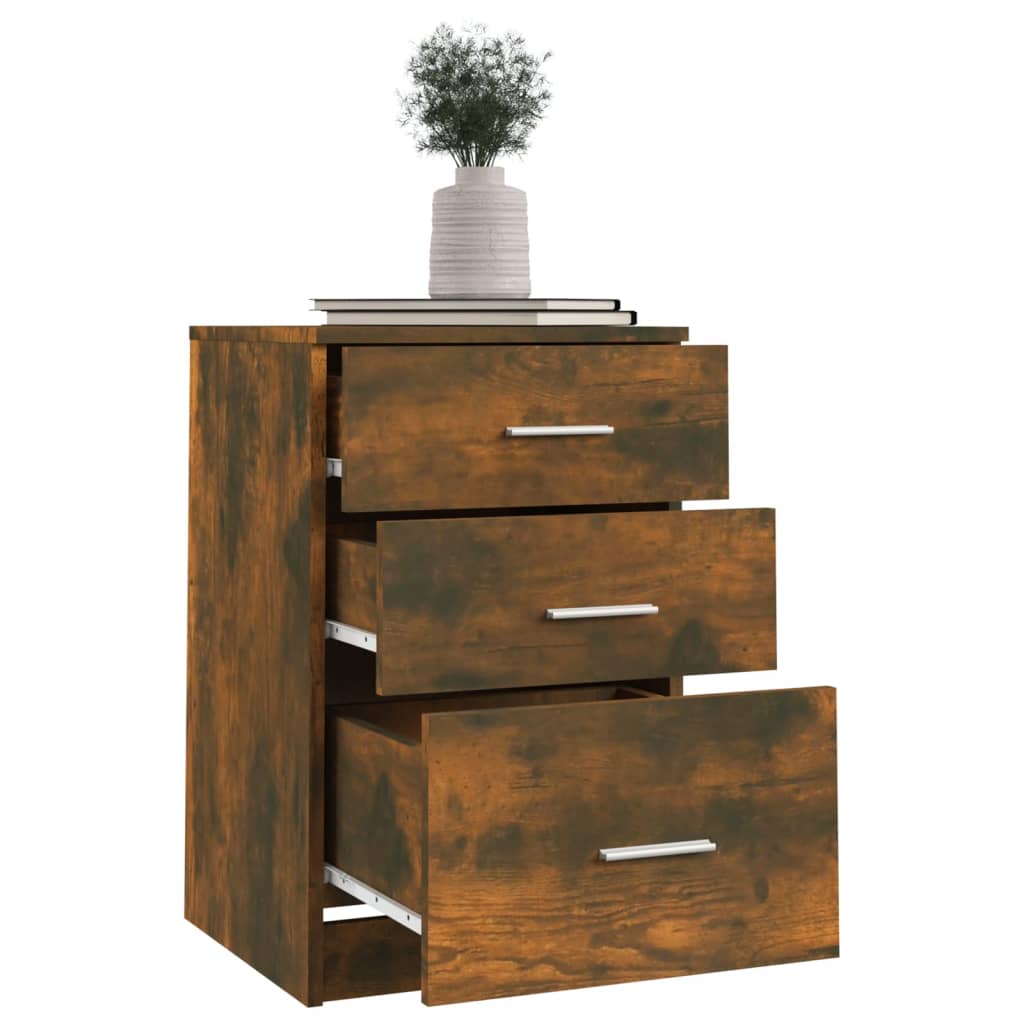 vidaXL Bed Cabinet Smoked Oak 40x40x63 cm Engineered Wood