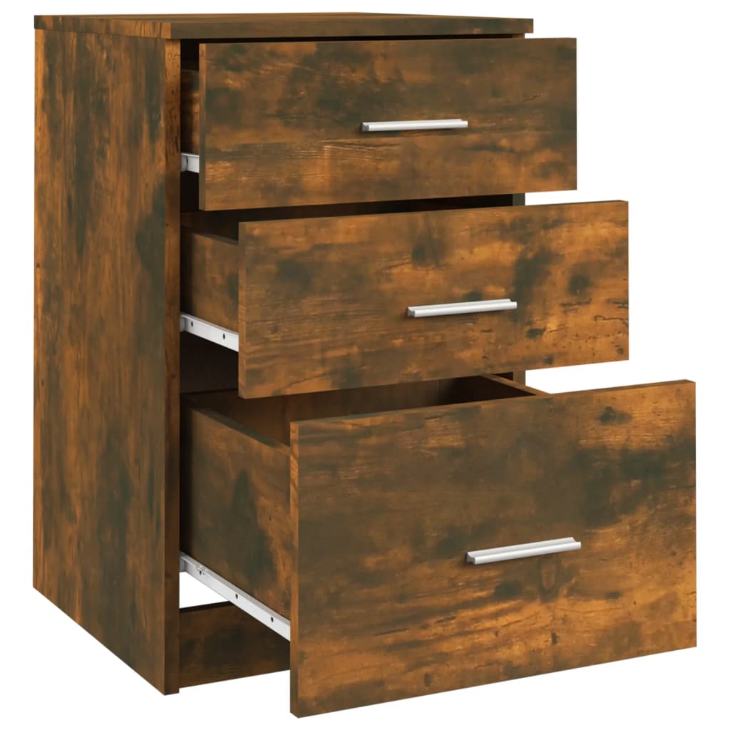 vidaXL Bed Cabinet Smoked Oak 40x40x63 cm Engineered Wood