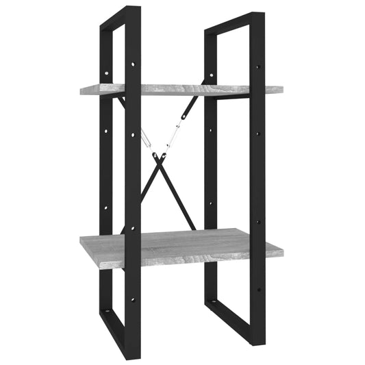 821301 vidaXL 2-Tier Book Cabinet Grey Sonoma 40x30x70 cm Engineered Wood