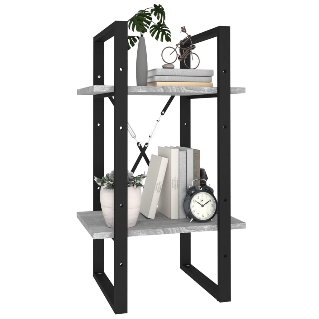 vidaXL 2-Tier Book Cabinet Grey Sonoma 40x30x70 cm Engineered Wood
