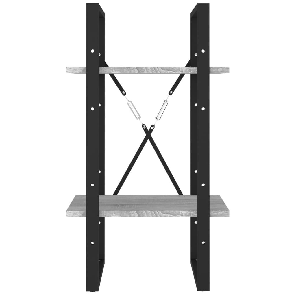 vidaXL 2-Tier Book Cabinet Grey Sonoma 40x30x70 cm Engineered Wood