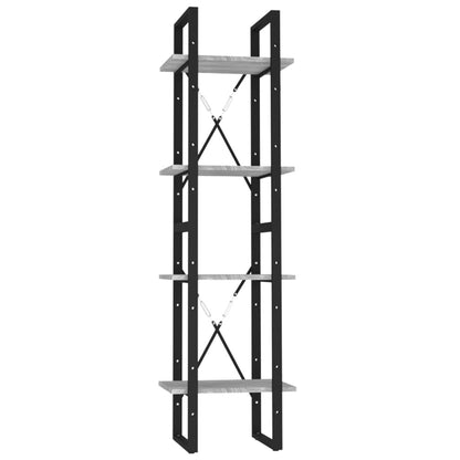 vidaXL 4-Tier Book Cabinet Grey Sonoma 40x30x140 cm Engineered Wood