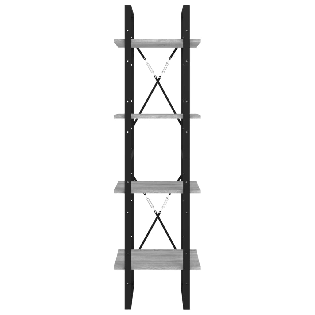 vidaXL 4-Tier Book Cabinet Grey Sonoma 40x30x140 cm Engineered Wood