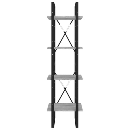 vidaXL 4-Tier Book Cabinet Grey Sonoma 40x30x140 cm Engineered Wood