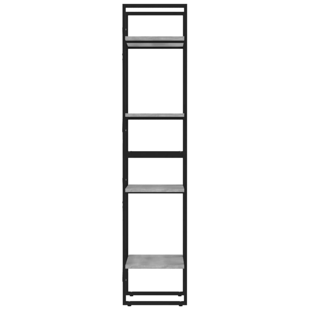 vidaXL 4-Tier Book Cabinet Grey Sonoma 40x30x140 cm Engineered Wood