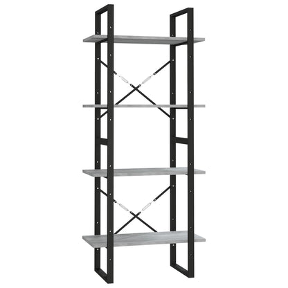 vidaXL 4-Tier Book Cabinet Grey Sonoma 60x30x140 cm Engineered Wood