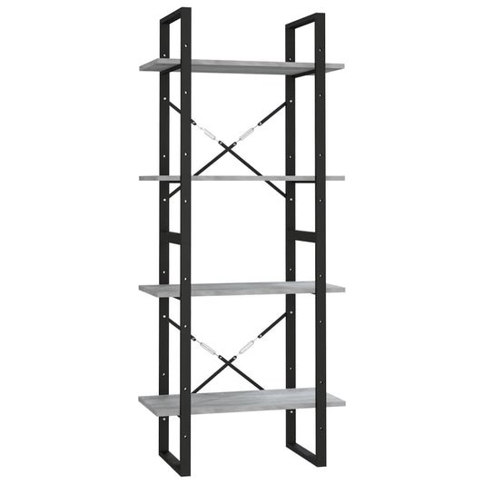 vidaXL 4-Tier Book Cabinet Grey Sonoma 60x30x140 cm Engineered Wood