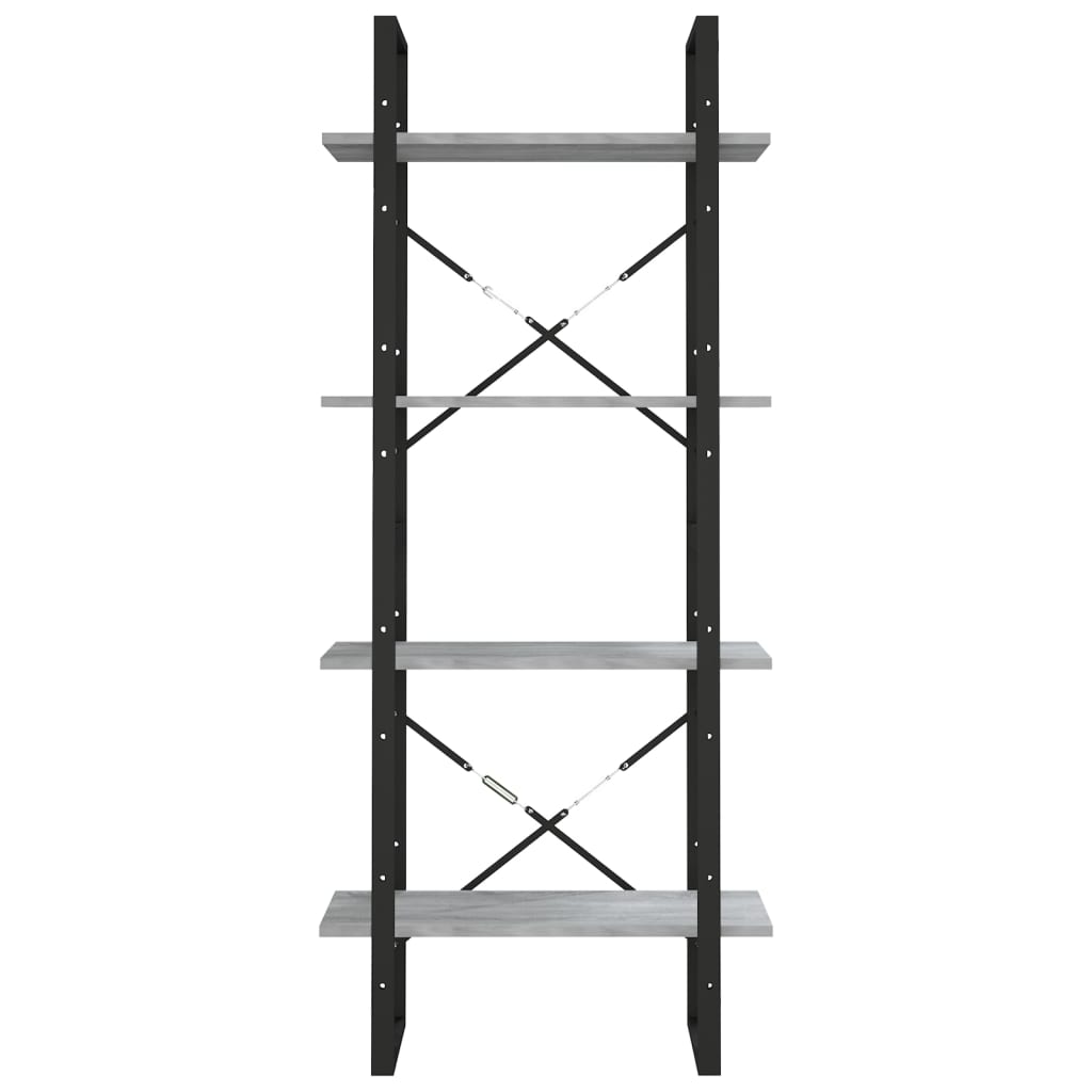 vidaXL 4-Tier Book Cabinet Grey Sonoma 60x30x140 cm Engineered Wood