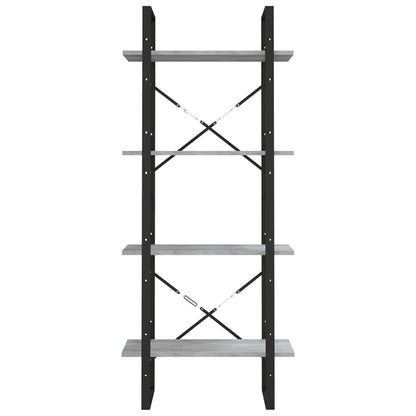 vidaXL 4-Tier Book Cabinet Grey Sonoma 60x30x140 cm Engineered Wood