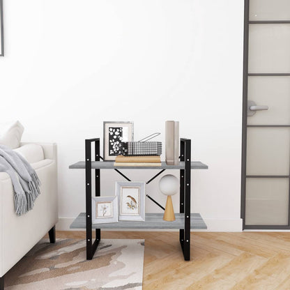 vidaXL 2-Tier Book Cabinet Grey Sonoma 80x30x70 cm Engineered Wood