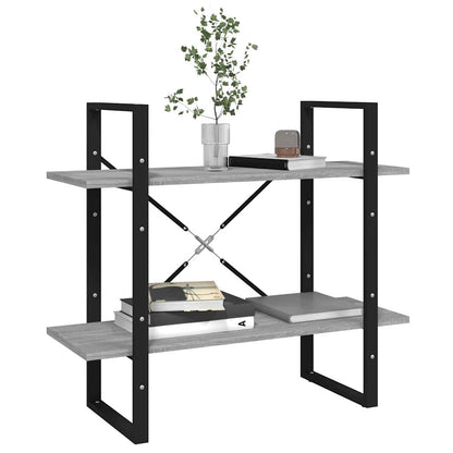 vidaXL 2-Tier Book Cabinet Grey Sonoma 80x30x70 cm Engineered Wood