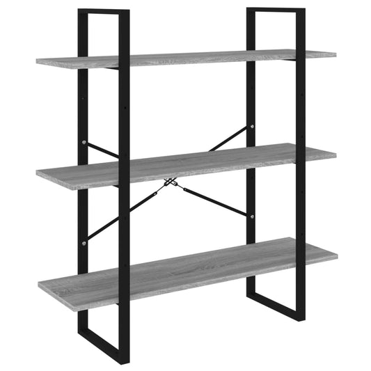 vidaXL Book Cabinet Grey Sonoma 100x30x105 cm Engineered Wood