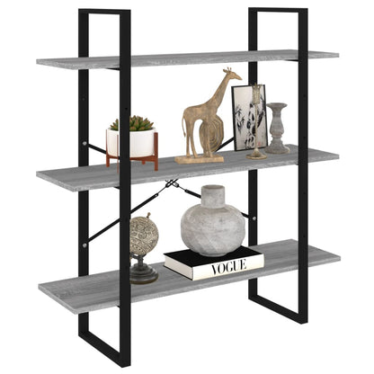 vidaXL Book Cabinet Grey Sonoma 100x30x105 cm Engineered Wood